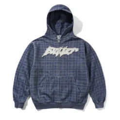 Amplify Zip-Thru Hood, Washed Navy Plaid