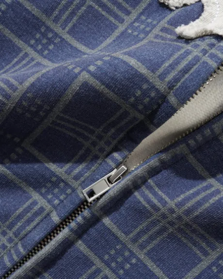 Amplify Zip-Thru Hood, Washed Navy Plaid