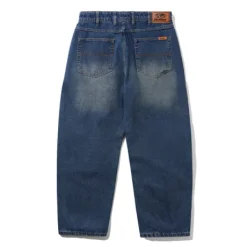 Baggy Denim Jeans, Distressed Indigo