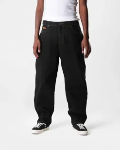 Baggy Denim Jeans, Washed Black
