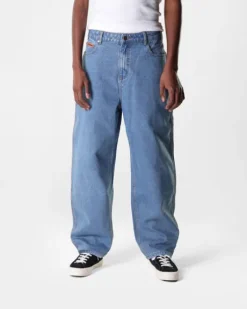 Baggy Denim Jeans, Washed Indigo