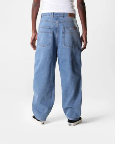 Baggy Denim Jeans, Washed Indigo