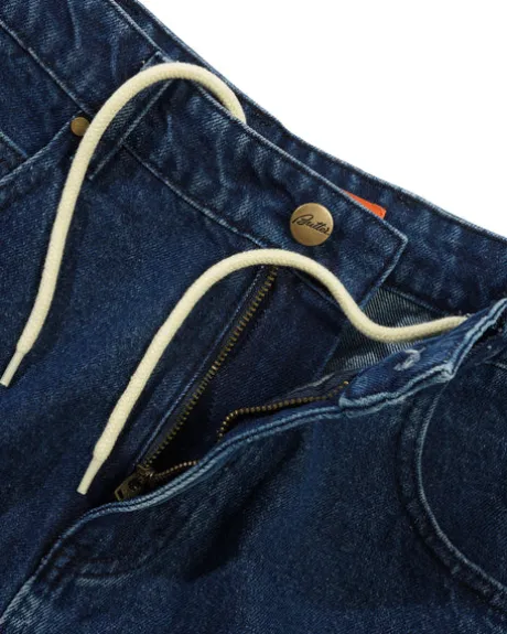 Baggy Denim Shorts, Dark Blue