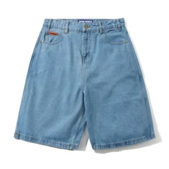 Baggy Denim Shorts, Washed Indigo