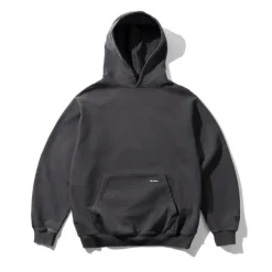 Basic Pullover Hood, Washed Black