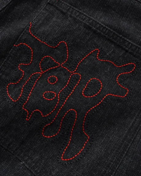 Blotch Denim Jeans, Streaky Black