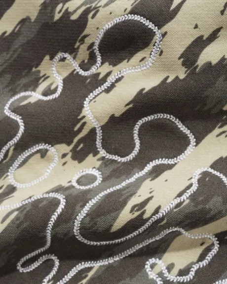 Blotch Fleece Pants, Washed Camo