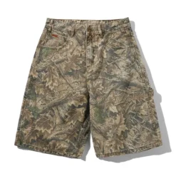 Carpenter Denim Shorts, Forest Camo