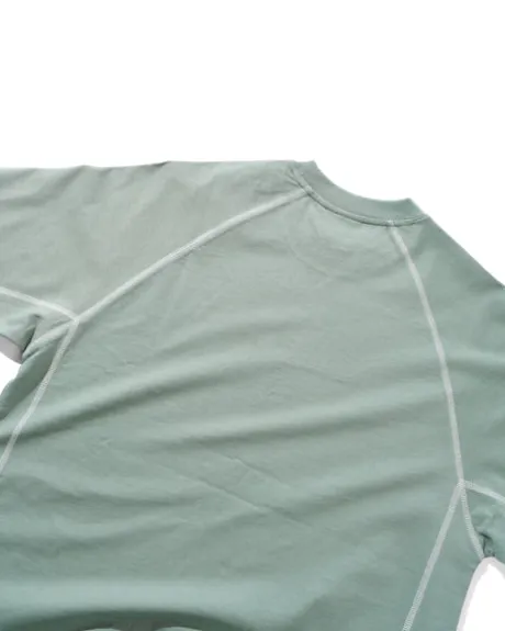 Cliff Contrast Tee, Dull Mint