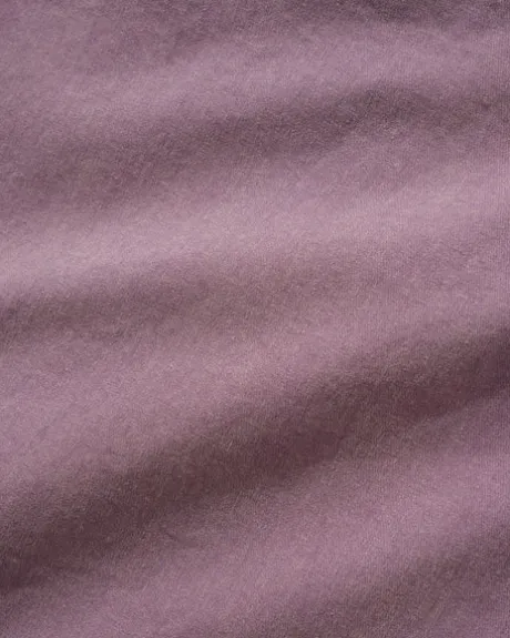 Contrast Stitch S/S Shirt, Eggplant