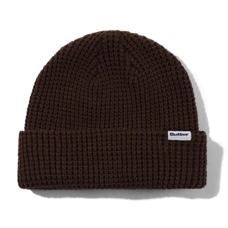 Distressed Waffle Knit Beanie, Washed Bark