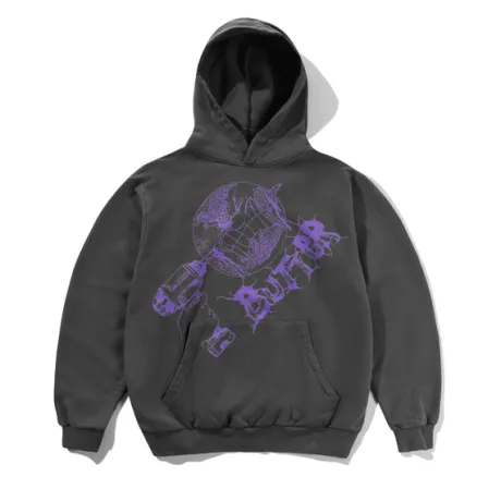 Drill Pullover Hood, Washed Dark Grey