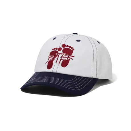 Footprints 6 Panel Cap, White