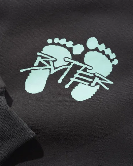 Footprints Pullover Hood, Charcoal