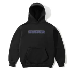 Glint Nylon Applique Pullover Hood, Black