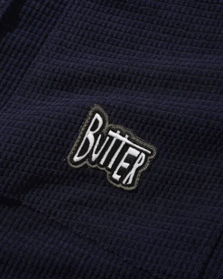Grid Cord Overshirt, Navy
