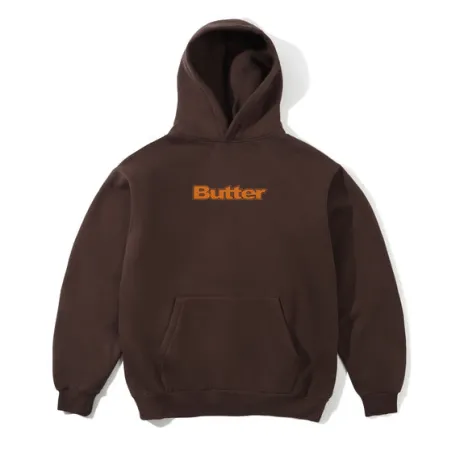 Logo Pullover Hood, Dark Brown