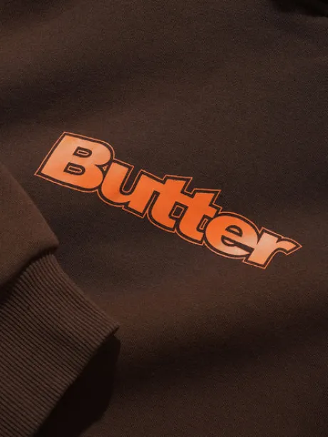 Logo Pullover Hood, Dark Brown