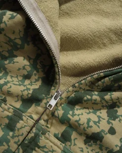 Lowland Camo Zip-Thru Hood, Washed Green