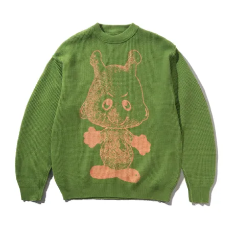 Newcomer Reversible Knit Sweater, Grass