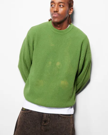 Newcomer Reversible Knit Sweater, Grass