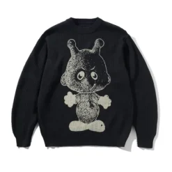 Newcomer Reversible Knit Sweater, Black
