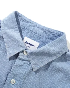 Overdye Seersucker S/S Shirt, Blue