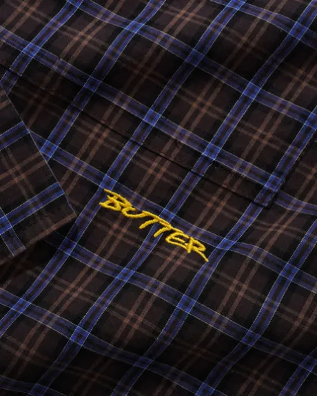 Plaid Shirt, Brown / Cobalt