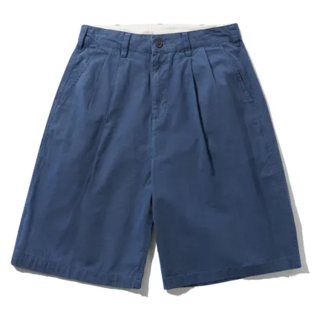 Pleated Shorts, Navy