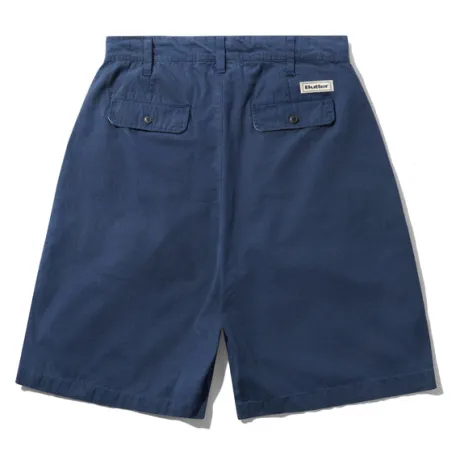 Pleated Shorts, Navy