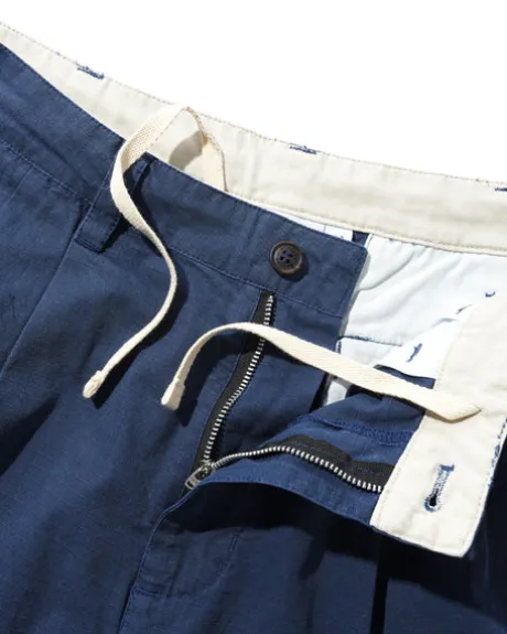 Pleated Shorts, Navy