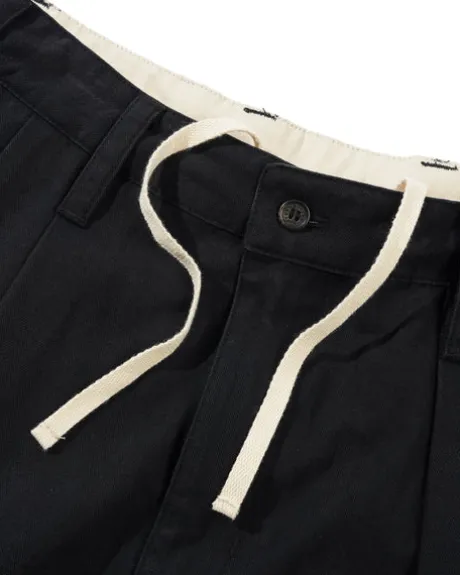 Pleated Shorts, Washed Black