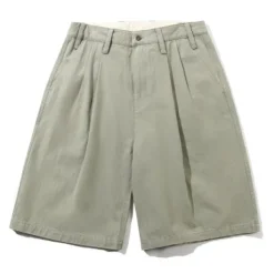 Pleated Shorts, Washed Fatigue