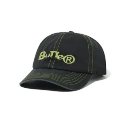 Registered 6 Panel Cap, Washed Black