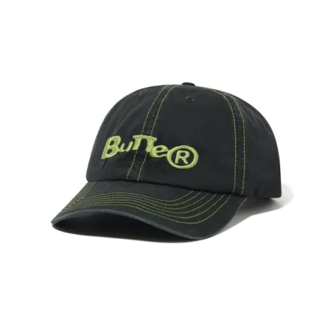 Registered 6 Panel Cap, Washed Black