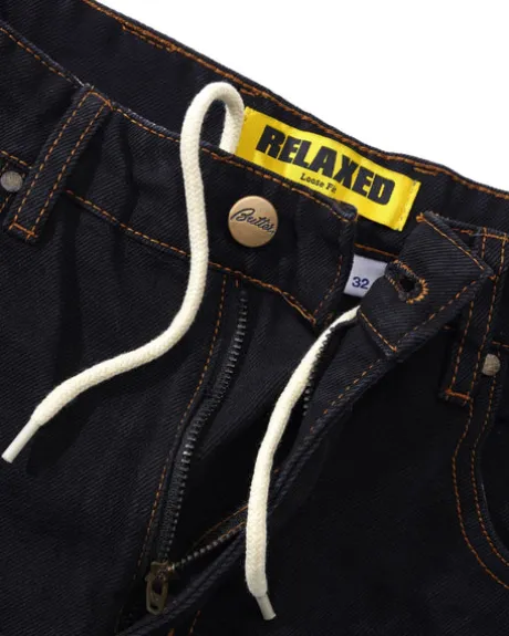 Relaxed Denim Jeans, Washed Black
