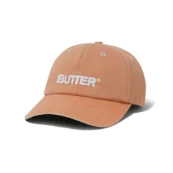 Rounded Logo 6 Panel Cap, Washed Orange