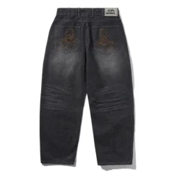 Scorpion Stitch Denim Jeans, Slub Black