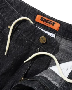 Scorpion Stitch Denim Jeans, Slub Black