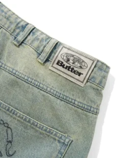 Scorpion Stitch Denim Jeans, Tinted Light Blue