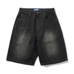 Scorpion Stitch Denim Shorts, Slub Black