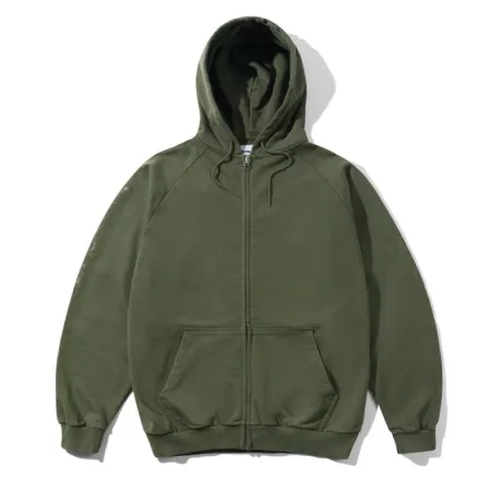 Scrawling Zip-Thru Hood, Washed Dull Army
