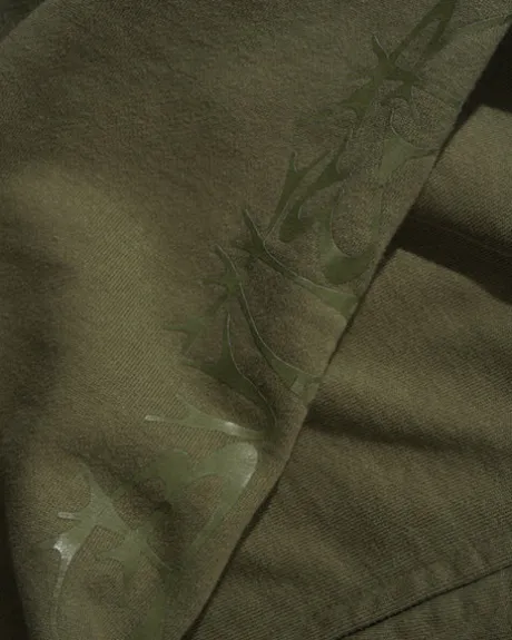 Scrawling Zip-Thru Hood, Washed Dull Army
