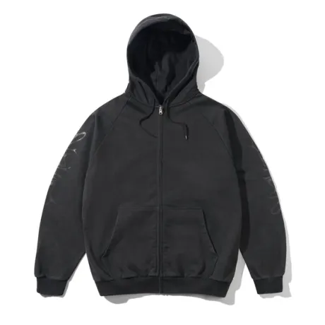 Scrawling Zip-Thru Hood, Washed Midnight