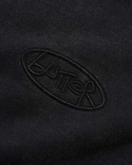 Scrubbed Crewneck, Black