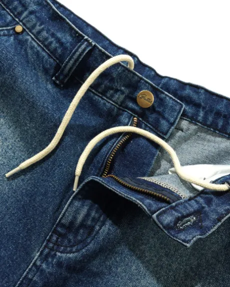 Spike Denim Jeans, Distressed Indigo