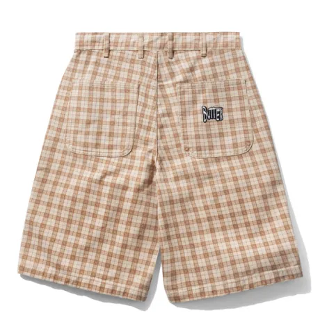 Spike Work Shorts, Sandstone Plaid