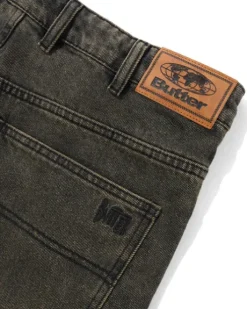 Straight Leg Denim Jeans, Brown Tint