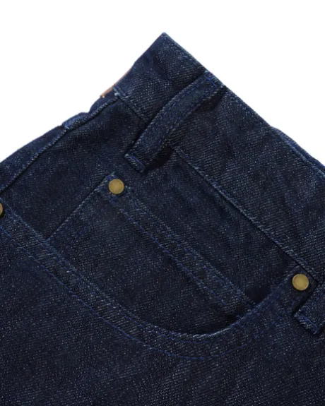 Straight Leg Denim Jeans, Dark Indigo