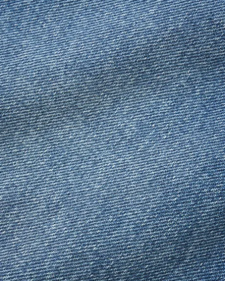 Straight Leg Denim Jeans, Distressed Indigo